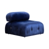 4-Seater Modular Blue Velvet Sofa with Ottoman - Bubble 3SPV Sale