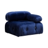 4-Seater Modular Blue Velvet Sofa with Ottoman - Bubble 3SPV Catalog