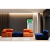 4-Seater Modular Blue Velvet Sofa with Ottoman - Bubble 3SPV Characteristics