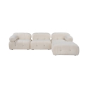 4-Seater Modular Sofa with Footstool in White Bouclé Bubble 3SPB On Sale