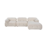 4-Seater Modular Sofa with Footstool in White Bouclé Bubble 3SPB On Sale