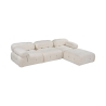 4-Seater Modular Sofa with Footstool in White Bouclé Bubble 3SPB Offers