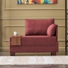 Fly Right Fabric Chaise Lounge Chair with Integrated Tray 