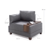 Fly Right Fabric Chaise Lounge Chair with Integrated Tray 