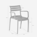 Outdoor Polypropylene Chair with Armrests for Bar Kitchen Satin 