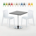 Mojito Set Made of a 70x70cm Black Square Table and 2 Colourful Gruvyer Chairs Offers
