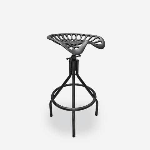 Black Industrial Vintage Style Adjustable Metal Stool Latas Promotion