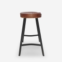 Lumax Vintage Industrial Wood and Metal Bar Stool for Kitchen Island Sale