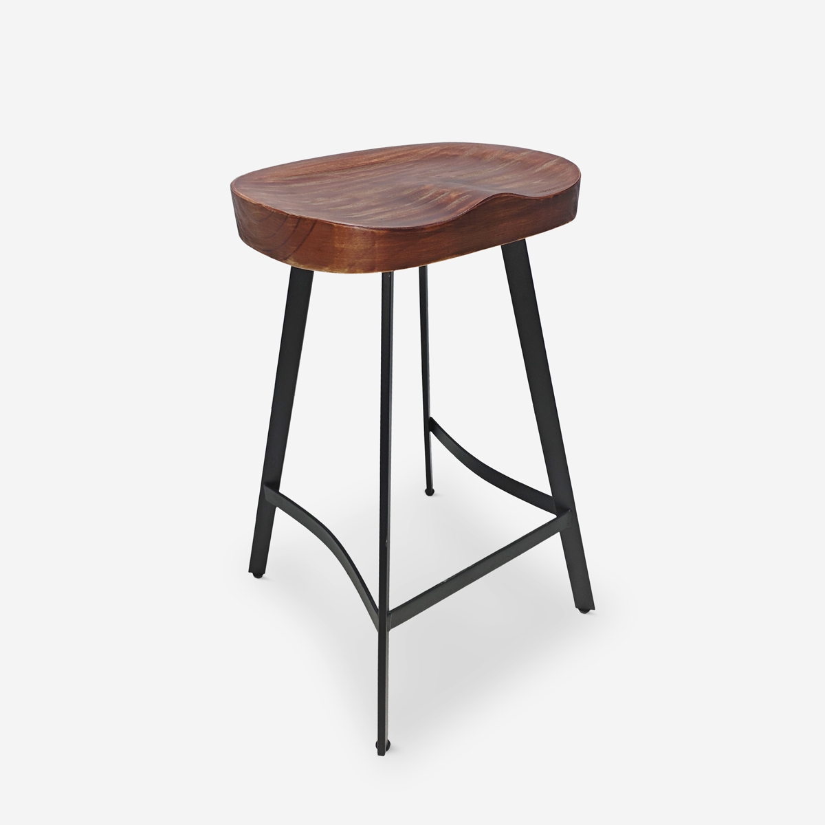 Lumax Vintage Industrial Wood and Metal Bar Stool for Kitchen Island Promotion
