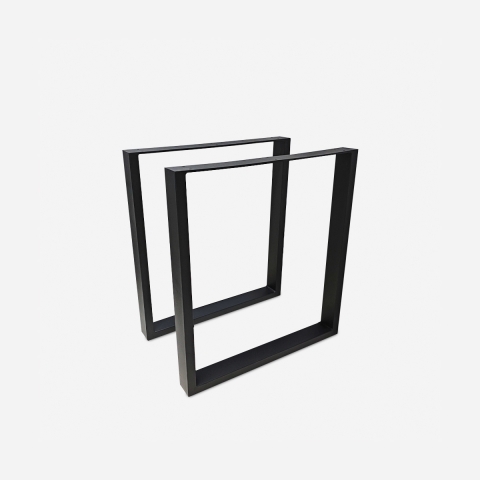 Two rectangular legs for table 65x71cm black industrial metal Quill Promotion
