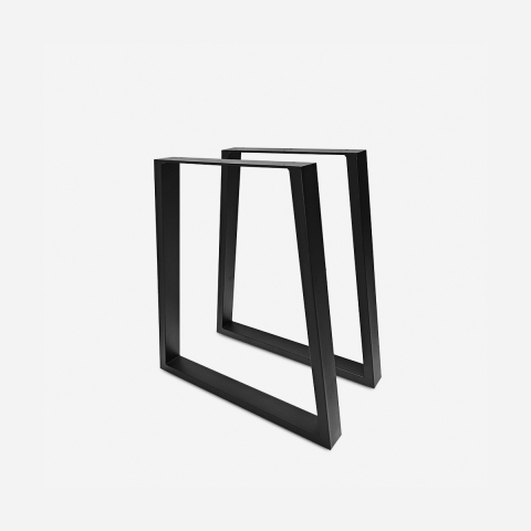 Two black metal trapezoidal table legs Flare Promotion