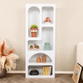 Modern White Wall Bookshelf with 5 Compartments H150cm Venus Promotion