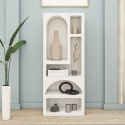 Modern White Wall Bookshelf with 5 Compartments H150cm Venus Discounts