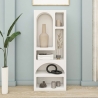 Modern White Wall Bookshelf with 5 Compartments H150cm Venus Discounts