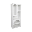 Modern White Wall Bookshelf with 5 Compartments H150cm Venus On Sale