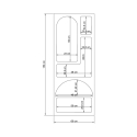 Modern White Wall Bookshelf with 5 Compartments H150cm Venus Model