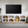 White Lorin Low Design TV Stand 160x40cm with 7 Compartments Sale