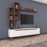 Sirio Modern TV Wall Unit with Open Shelves in White and Natural Finish Promotion