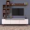 Sirio Modern TV Wall Unit with Open Shelves in White and Natural Finish Offers