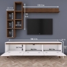 Sirio Modern TV Wall Unit with Open Shelves in White and Natural Finish Characteristics