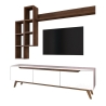 Sirio Modern TV Wall Unit with Open Shelves in White and Natural Finish Bulk Discounts