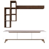 Sirio Modern TV Wall Unit with Open Shelves in White and Natural Finish Choice Of