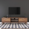 Walnut Color Wooden TV Stand with 2 Drop-Down Doors and 2 Shelves Promotion
