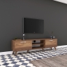 Walnut Color Wooden TV Stand with 2 Drop-Down Doors and 2 Shelves Sale