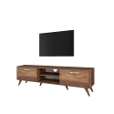 Walnut Color Wooden TV Stand with 2 Drop-Down Doors and 2 Shelves Bulk Discounts