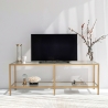 Modern Metal and Glass TV Stand 130cm Goldy On Sale