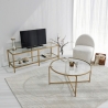 Modern Metal and Glass TV Stand 130cm Goldy Offers