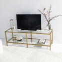 Modern Metal and Glass TV Stand 130cm Goldy Sale