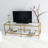 Modern Metal and Glass TV Stand 130cm Goldy Sale