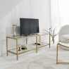 Modern Metal and Glass TV Stand 130cm Goldy Discounts