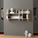 Beads White Wood Wall Shelf 150x70cm - Modern Design Promotion