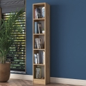 Wally Tall and Narrow Wall Bookshelf 170cm with 5 Wooden Shelves On Sale