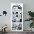Curvy Wall Mounted Arched Bookshelf 180x31x80cm White with 5 Shelves Promotion
