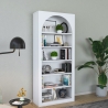 Curvy Wall Mounted Arched Bookshelf 180x31x80cm White with 5 Shelves Offers