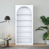 Curvy Wall Mounted Arched Bookshelf 180x31x80cm White with 5 Shelves Sale