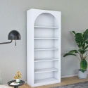 Curvy Wall Mounted Arched Bookshelf 180x31x80cm White with 5 Shelves Discounts