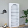 Curvy Wall Mounted Arched Bookshelf 180x31x80cm White with 5 Shelves Discounts