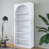 Curvy Wall Mounted Arched Bookshelf 180x31x80cm White with 5 Shelves Catalog