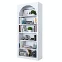 Curvy Wall Mounted Arched Bookshelf 180x31x80cm White with 5 Shelves Choice Of