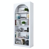 Curvy Wall Mounted Arched Bookshelf 180x31x80cm White with 5 Shelves Choice Of