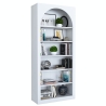 Curvy Wall Mounted Arched Bookshelf 180x31x80cm White with 5 Shelves Model