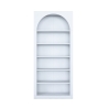 Curvy Wall Mounted Arched Bookshelf 180x31x80cm White with 5 Shelves Characteristics
