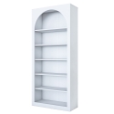 Curvy Wall Mounted Arched Bookshelf 180x31x80cm White with 5 Shelves Measures