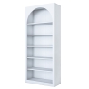 Curvy Wall Mounted Arched Bookshelf 180x31x80cm White with 5 Shelves Measures