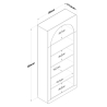 Curvy Wall Mounted Arched Bookshelf 180x31x80cm White with 5 Shelves Cost