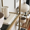 Lola Tall Wall Bookshelf, 165cm, Gold Metal with Glass Shelves Sale